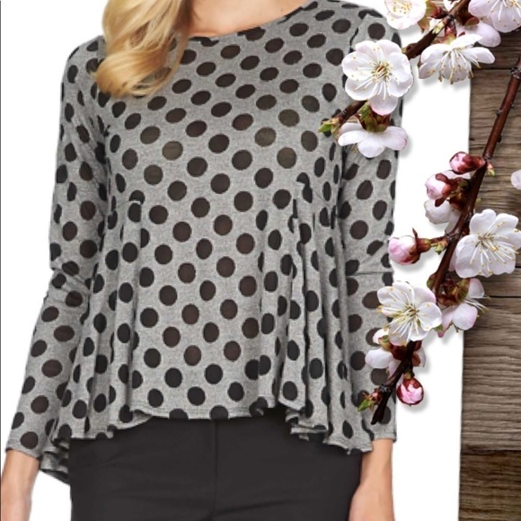 Polka Dots knit swing shirt - Picture 2 of 2